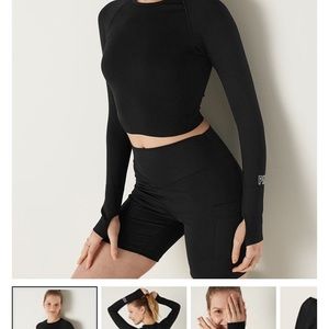 Seamless workout cropped crew